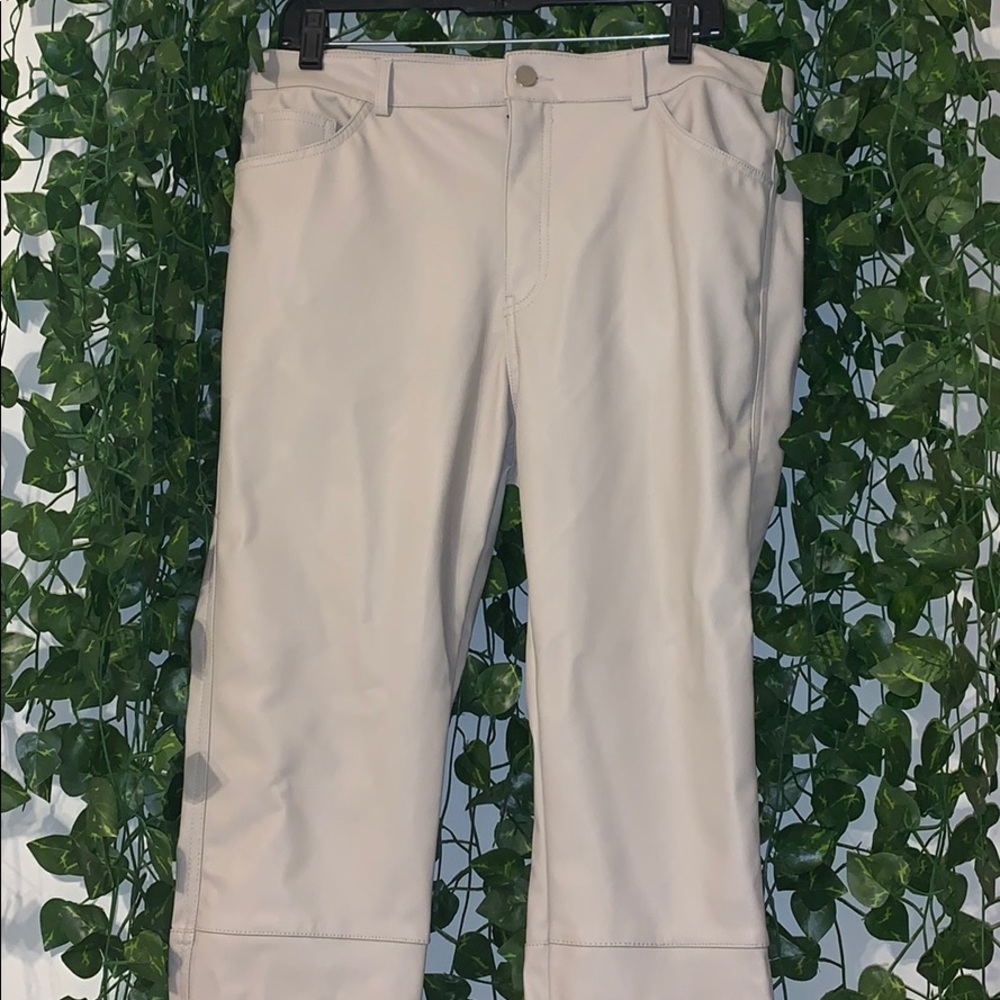 Cream Leather pants